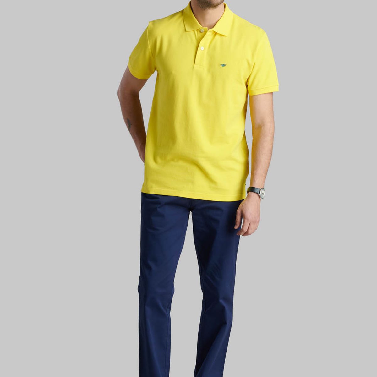 FEROUCH - Polera Pique Basica Amarillo Ferouch