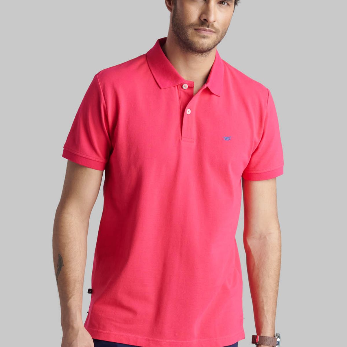 FEROUCH - Polera Pique Basica Rosado Ferouch