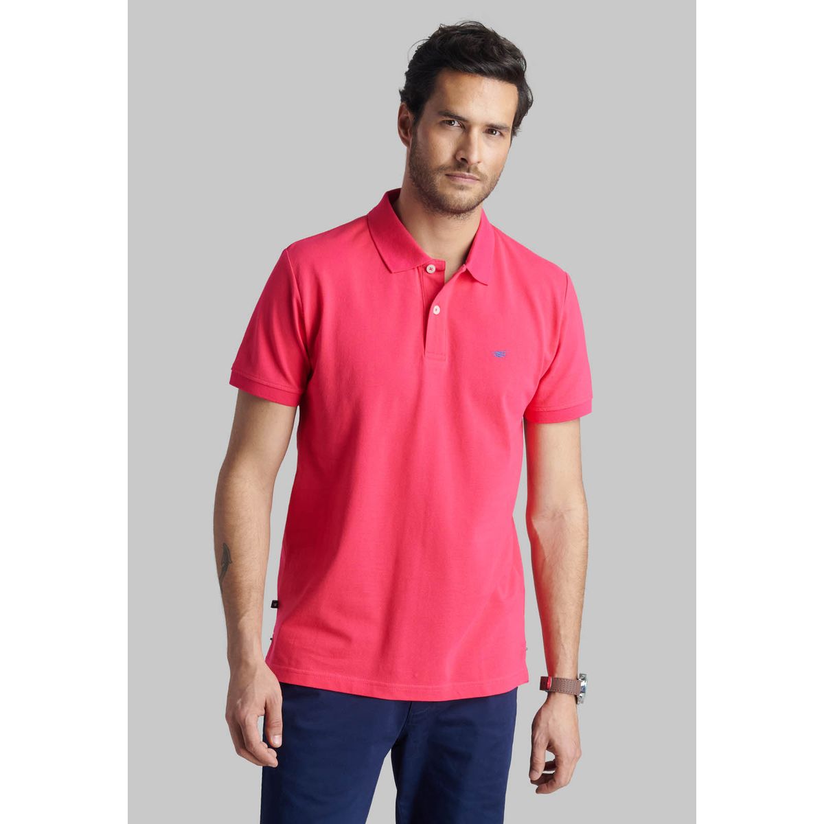 FEROUCH - Polera Pique Basica Rosado Ferouch