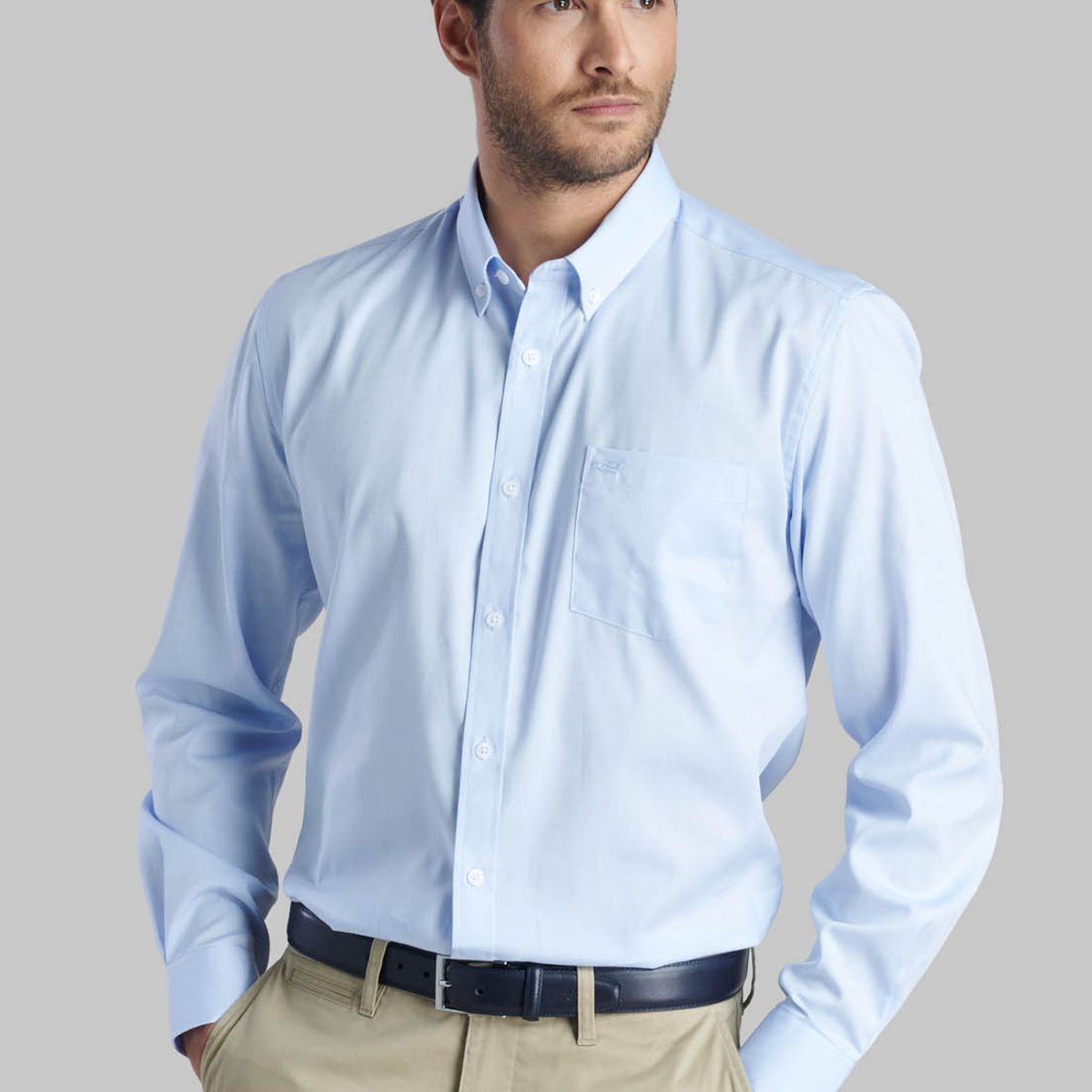 FEROUCH - Camisa Oxford Smart Casual Celeste Ferouch