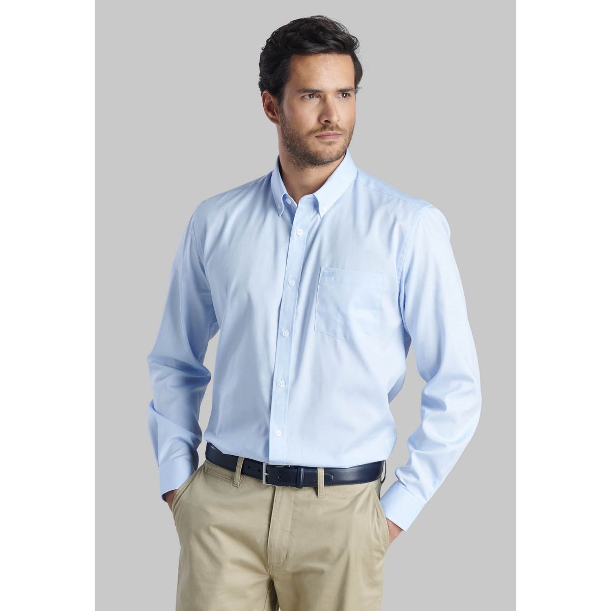 FEROUCH - Camisa Oxford Smart Casual Celeste Ferouch