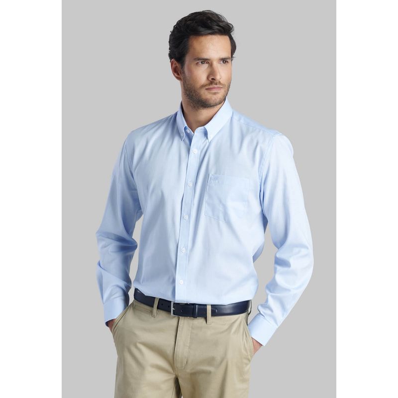 FEROUCH - Camisa Oxford Smart Casual Celeste Ferouch
