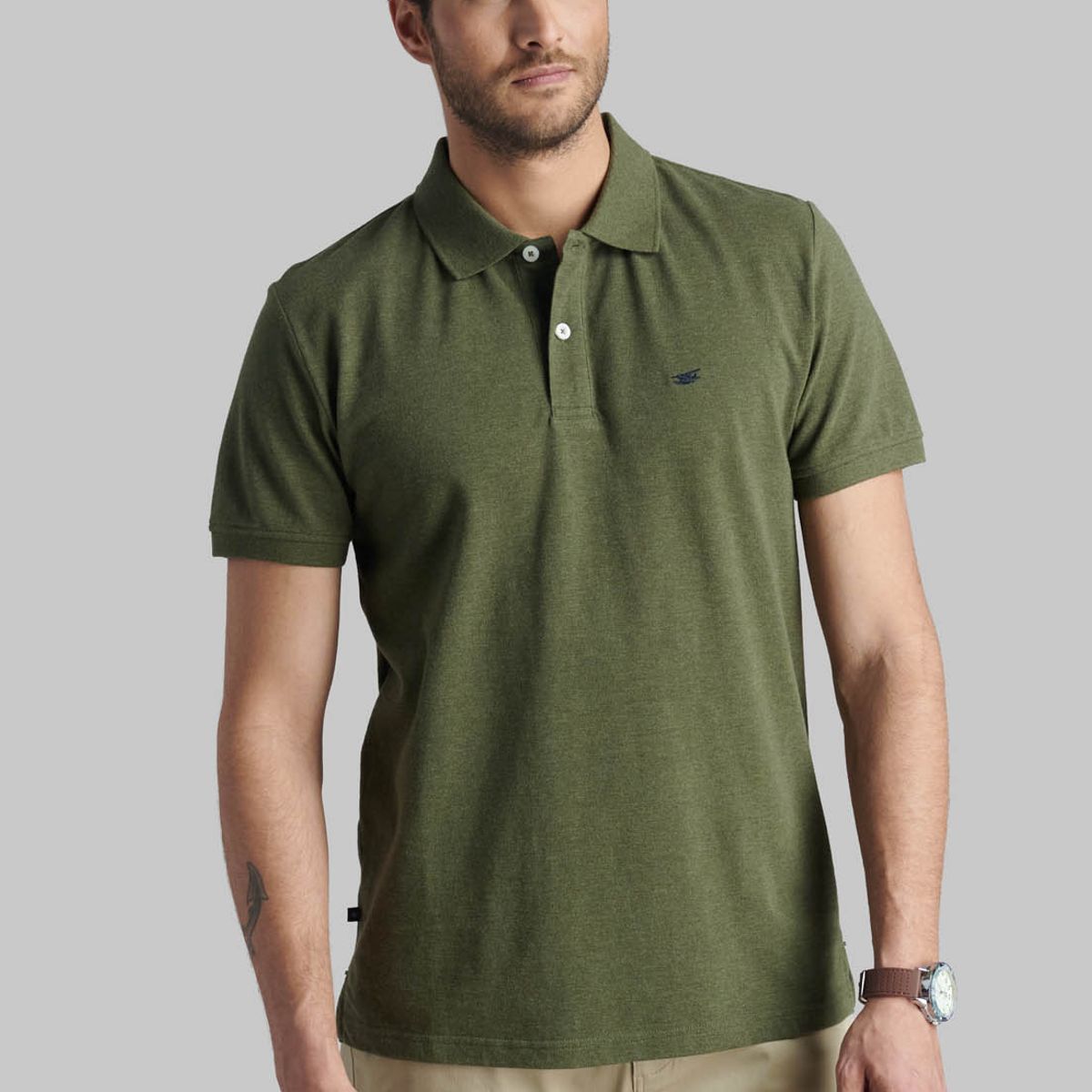 FEROUCH - Polera Pique Basica Verde Ferouch