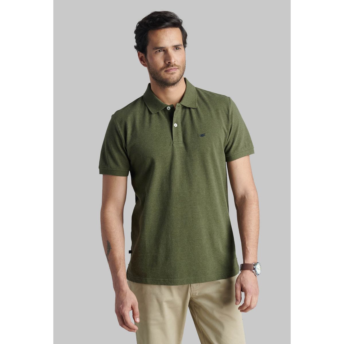 FEROUCH - Polera Pique Basica Verde Ferouch