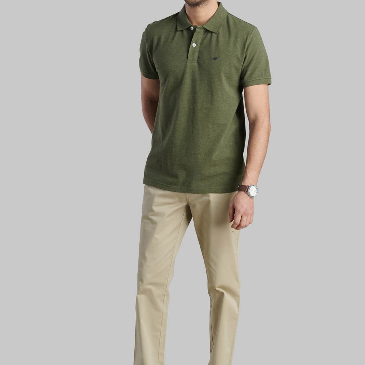 FEROUCH - Polera Pique Basica Verde Ferouch