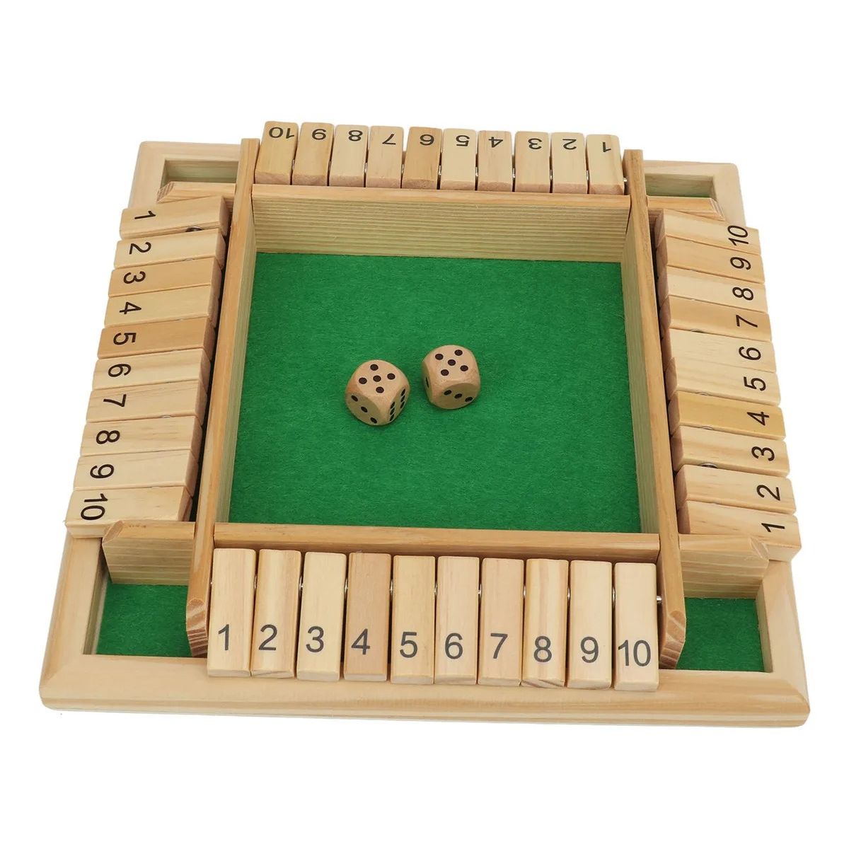 GENERICO - Juego de Mesa de Madera con Dados – 4 Jugadores, Educativo y Familiar