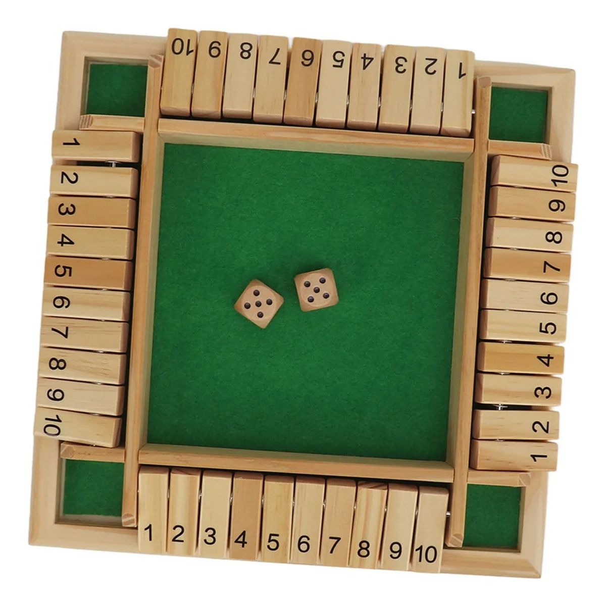 GENERICO - Juego de Mesa de Madera con Dados – 4 Jugadores, Educativo y Familiar