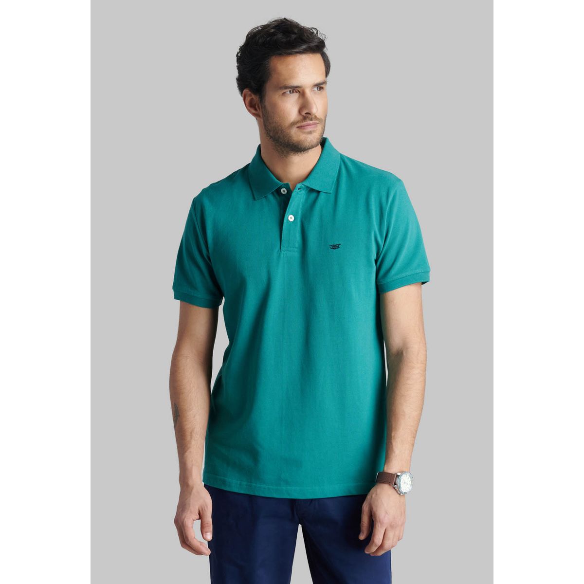 FEROUCH - Polera Pique Basica Verde Ferouch