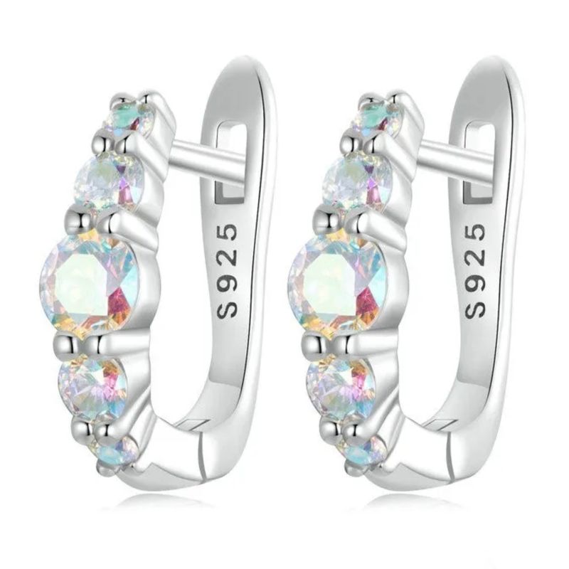 GENERICO - Aros Plata 925 con Circones Aurora Boreal