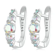 GENERICO - Aros Plata 925 con Circones Aurora Boreal