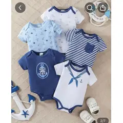 ENCANTO - Bodys Bebé Algodón 5 pzas Diseño Marineros