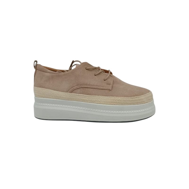 HERIEL - Zapatilla Beige Plataforma Mujer