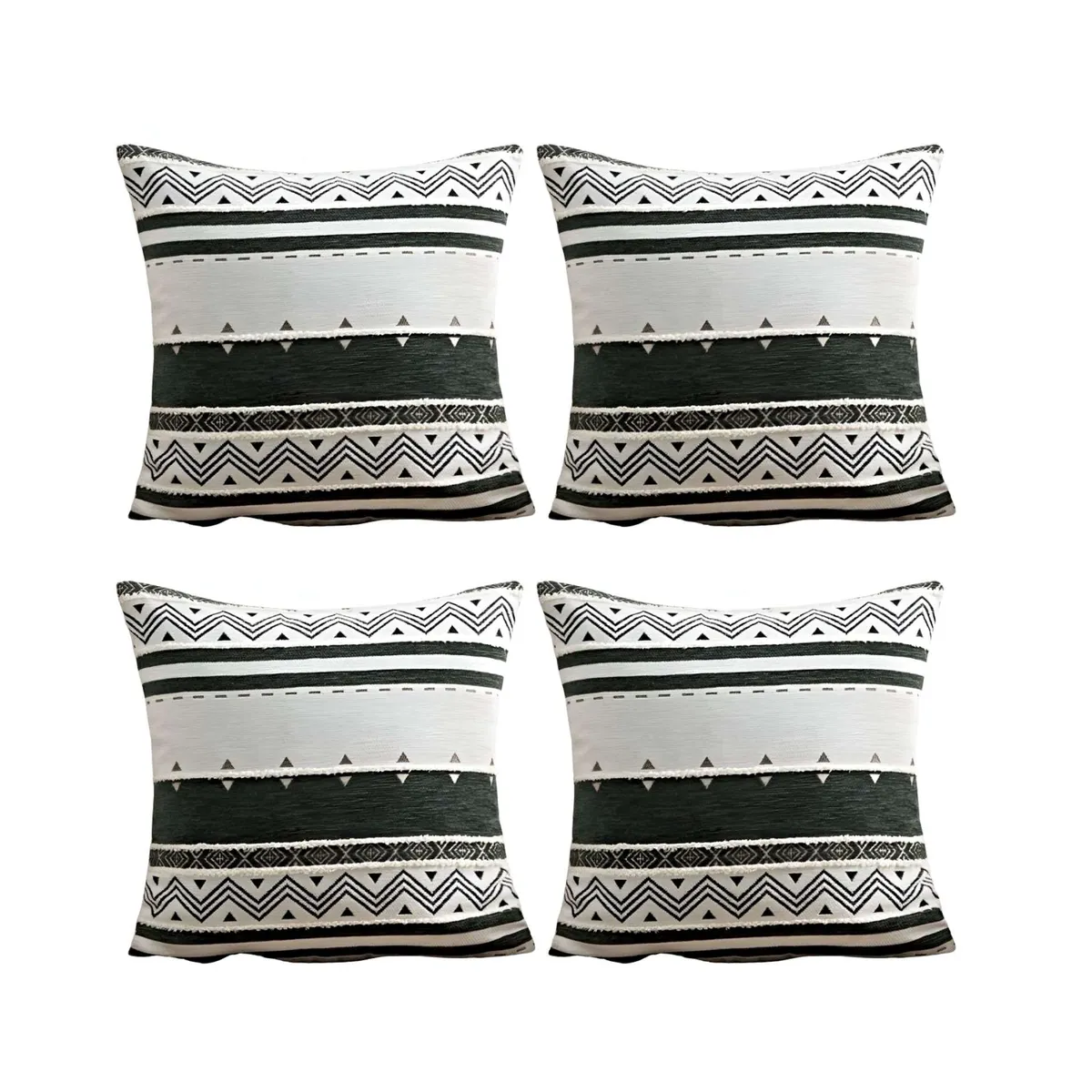 GENERICO - JUEGO DE 4 FUNDAS DE COJINES DISEÑO CHENILLE MANDALA A2