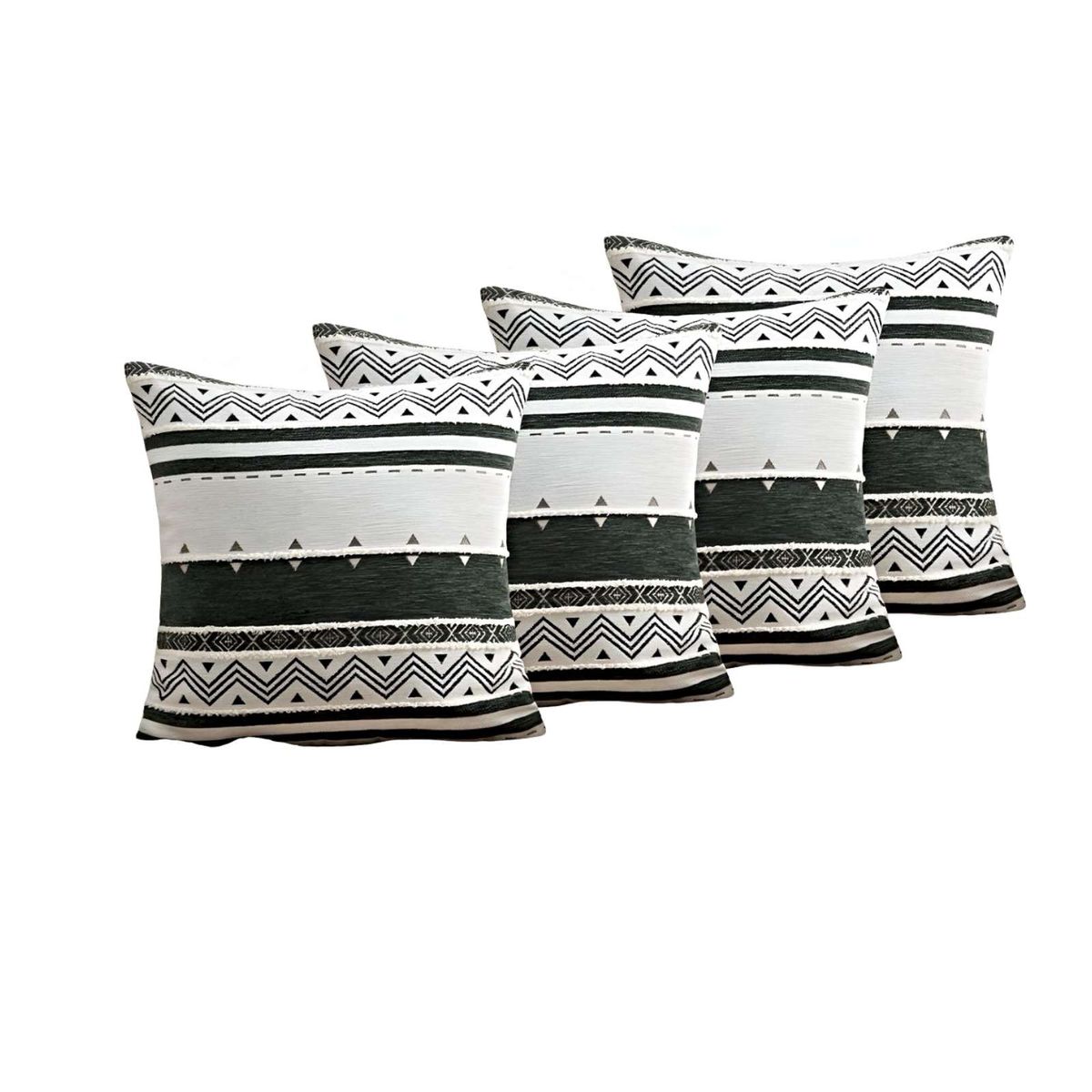 GENERICO - JUEGO DE 4 FUNDAS DE COJINES DISEÑO CHENILLE MANDALA A2