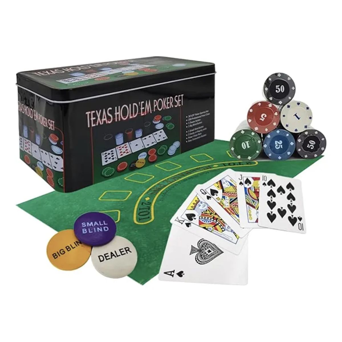 GENERICO - Set Poker 200 Fichas Texas Holdem