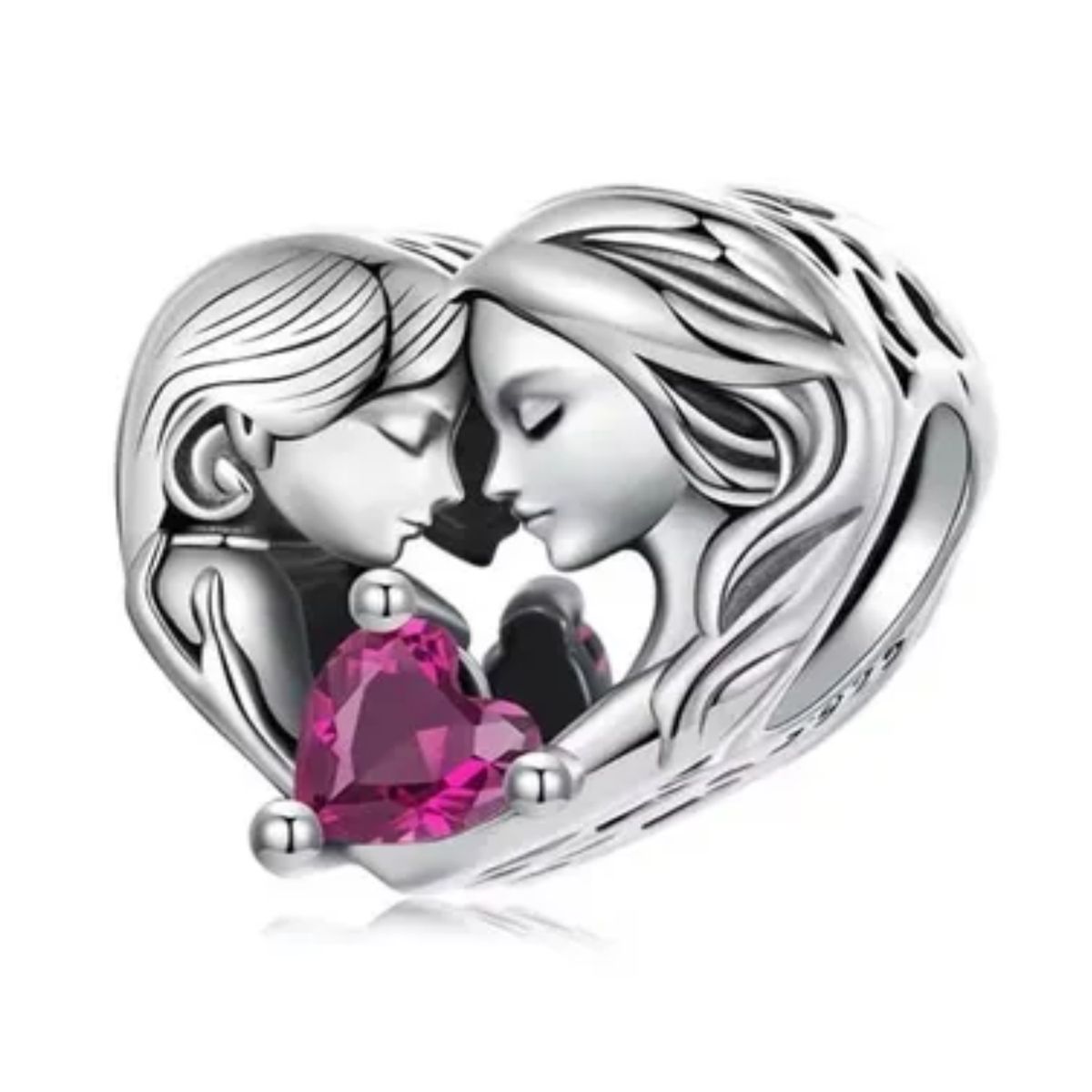 LK LUKSO - Charm Mamá e Hija en Plata 925 con Circón Rosa  