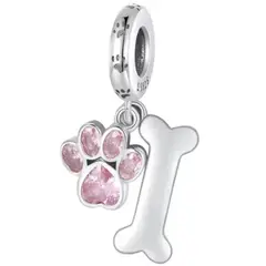 LK LUKSO - Charm Dije Perrito Huellita con Huesito en Plata 925