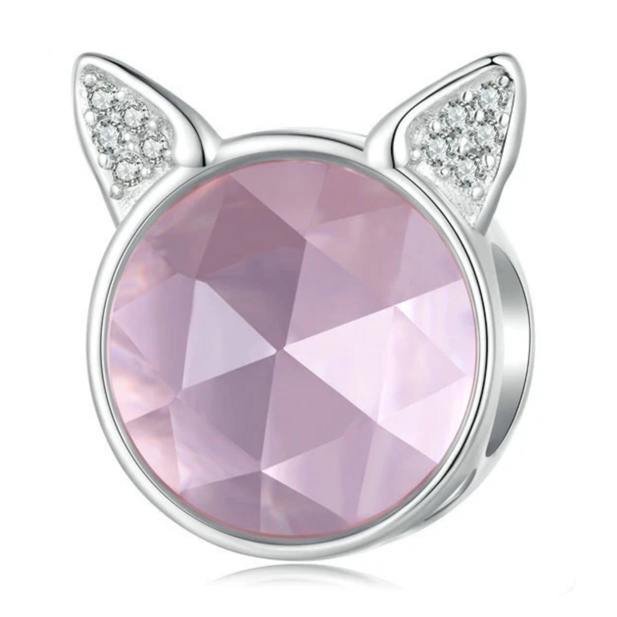 LK LUKSO - Charm Gato Orejitas con Circón Rosa en Plata 925