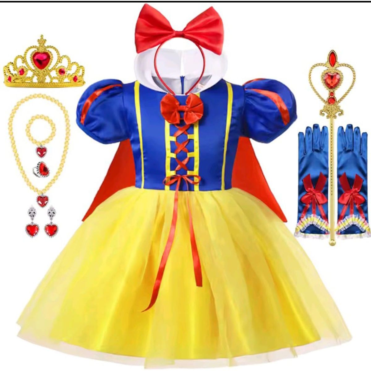GENERICO - Set disfraz princesa vestido y accesorios para niña 4 años