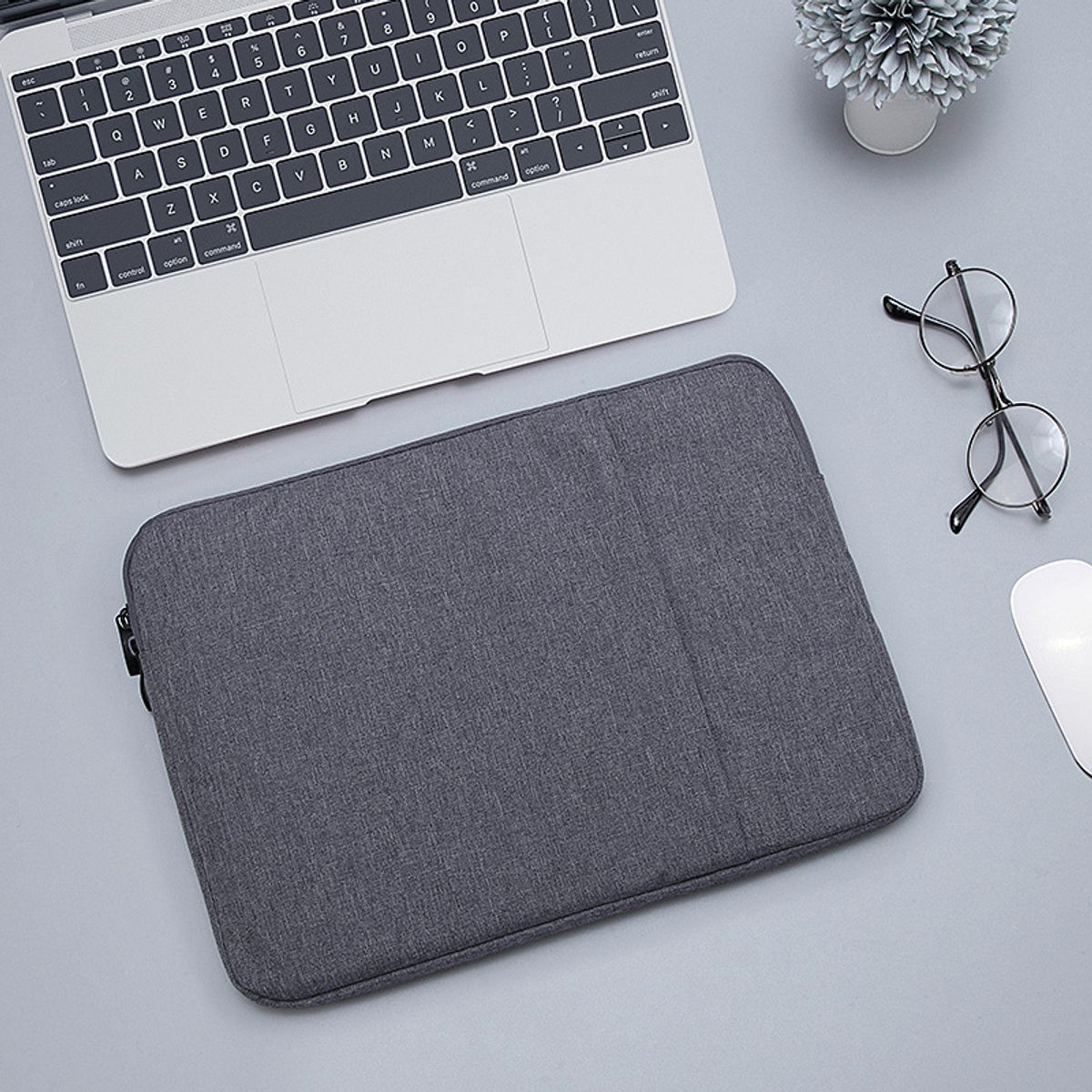 GENERICO - Funda Bolso Impermeable Para iPad y Tablet 12,5 - Gris Oscuro
