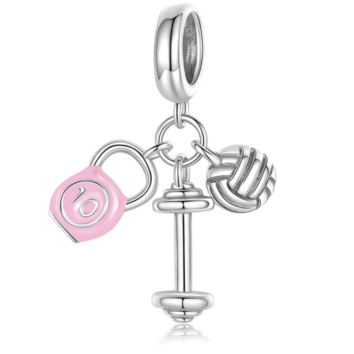 LK LUKSO - Charm Dije en Plata 925 Deporte Vóleibol Pesa Mancuerna