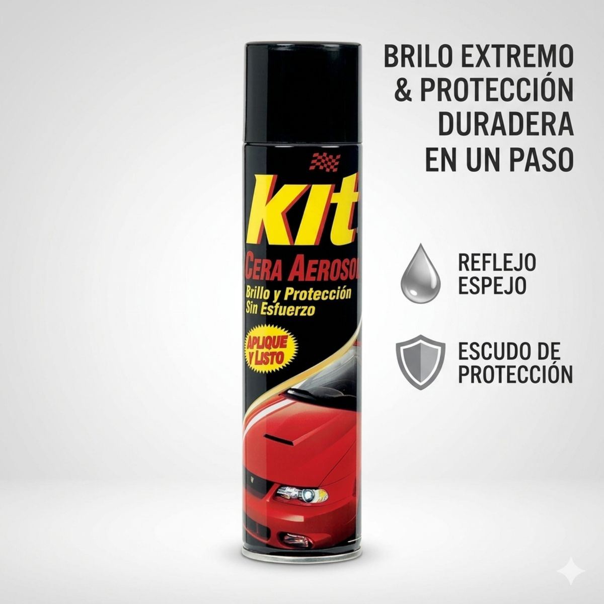 KIT - Cera para Autos en Aerosol Kit 360ml Brillo y Protección