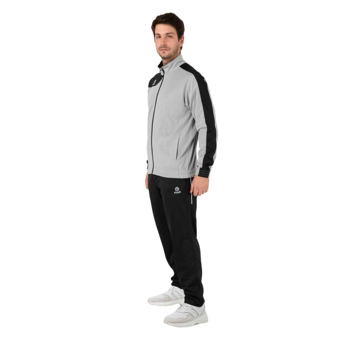 FOUR - Conjunto Buzo Hombre Four Monaco Gris Negro Chaqueta + Pantalón