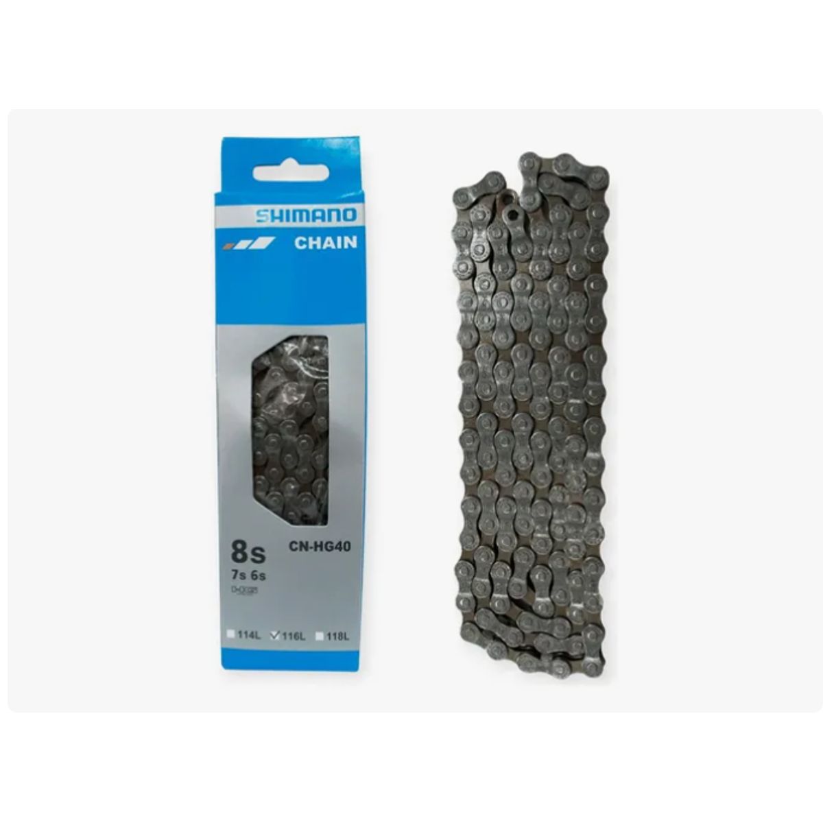 SHIMANO - Cadena Shimano 8 Velocidades 8v 7v 6v Hyperglide 116l