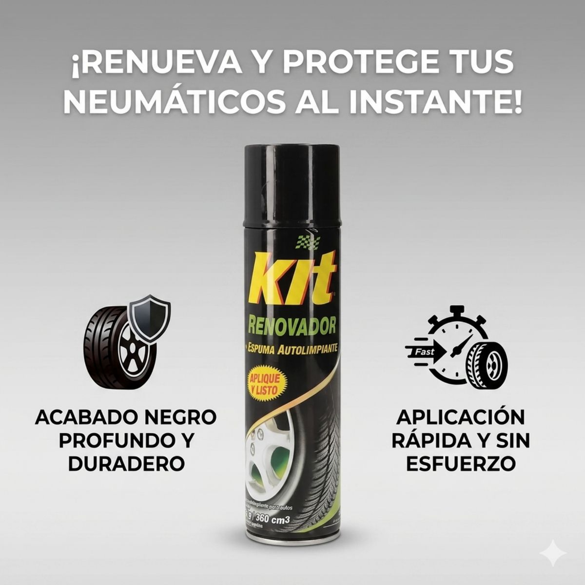 KIT - Renovador de Caucho y Neumáticos KIT Spray 360 ml