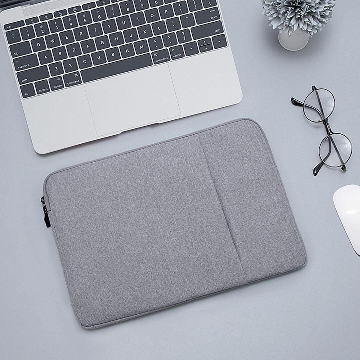 GENERICO - Funda Bolso Impermeable Para Macbook, Notebook y Tablet 13,3 - Gris