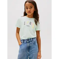 TOMMY HILFIGER - Polera Tipo Universitaria De Cuello Redondo Verde