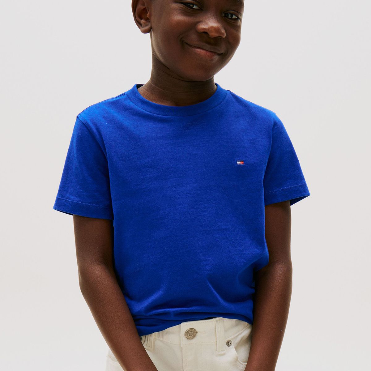 TOMMY HILFIGER - Polera Essential De Cuello Redondo Azul Tommy Hilfiger