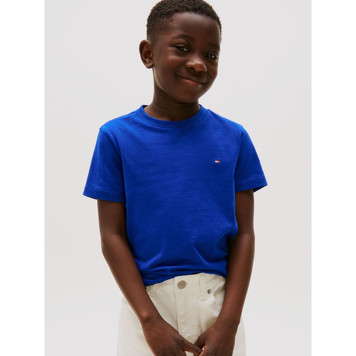 TOMMY HILFIGER - Polera Essential De Cuello Redondo Azul Tommy Hilfiger