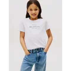 TOMMY HILFIGER - Polera Con Logo De Purpurina Blanco