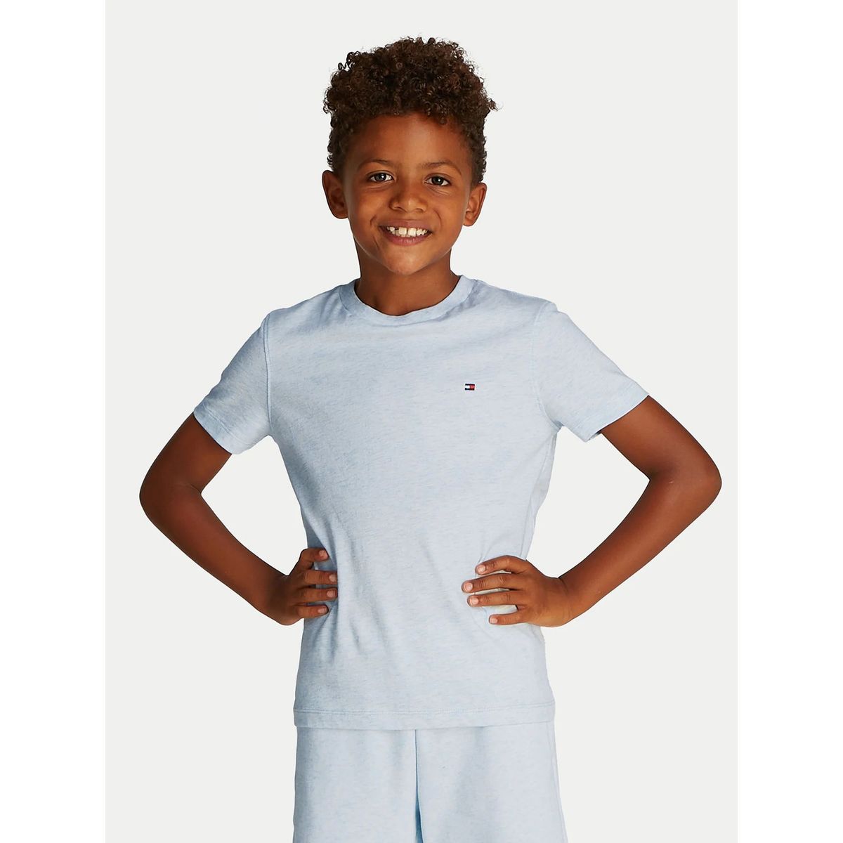 TOMMY HILFIGER - Polera Essential De Cuello Redondo Celeste Tommy Hilfiger