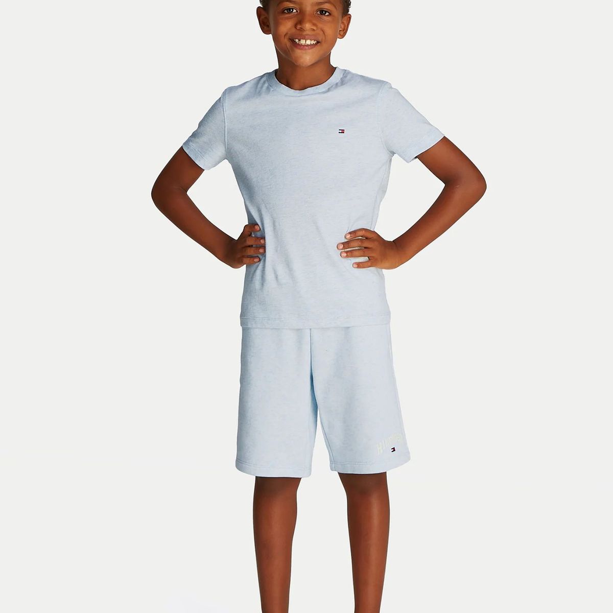 TOMMY HILFIGER - Polera Essential De Cuello Redondo Celeste Tommy Hilfiger