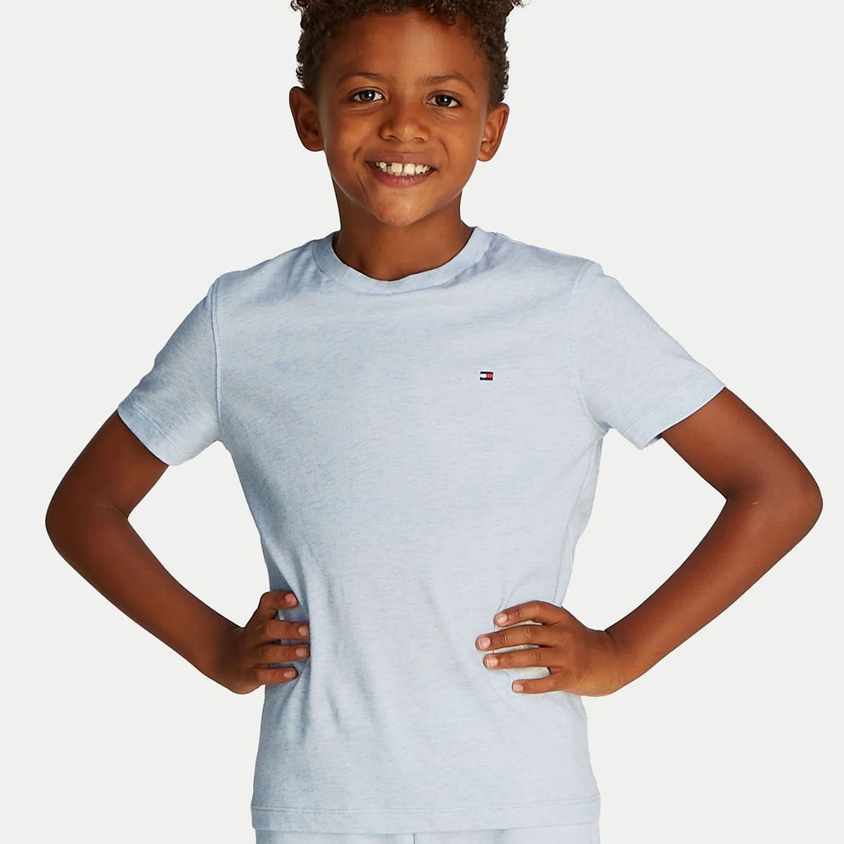 TOMMY HILFIGER - Polera Essential De Cuello Redondo Celeste Tommy Hilfiger