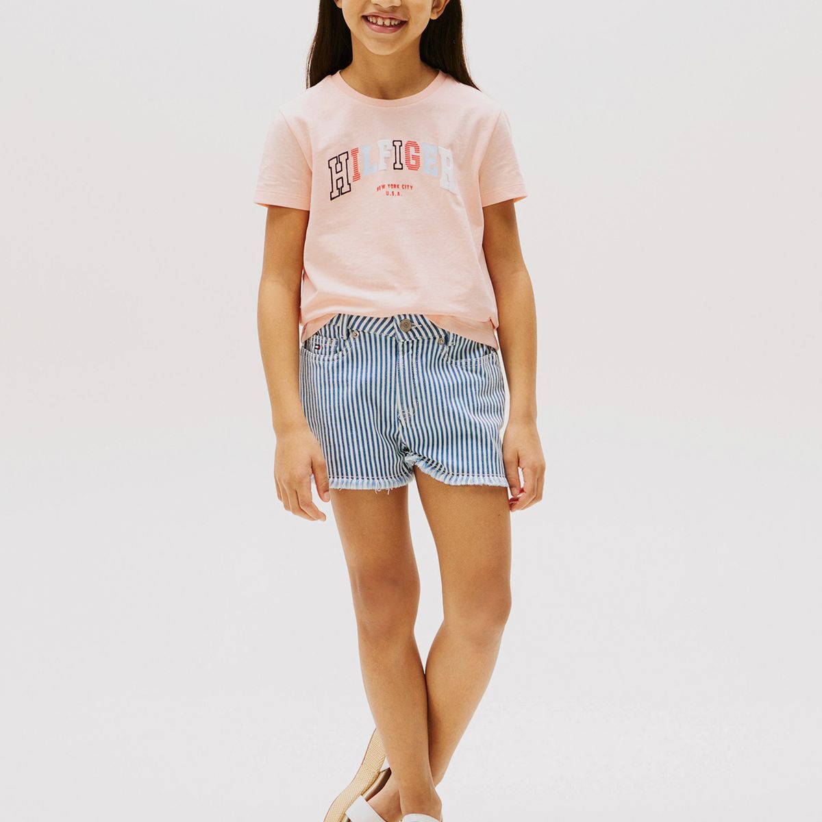 TOMMY HILFIGER - Polera Tipo Universitaria De Cuello Redondo Rosado Tommy Hilfiger