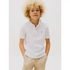 TOMMY HILFIGER - Polo Con Logo Y Corte Regular Essential Blanco