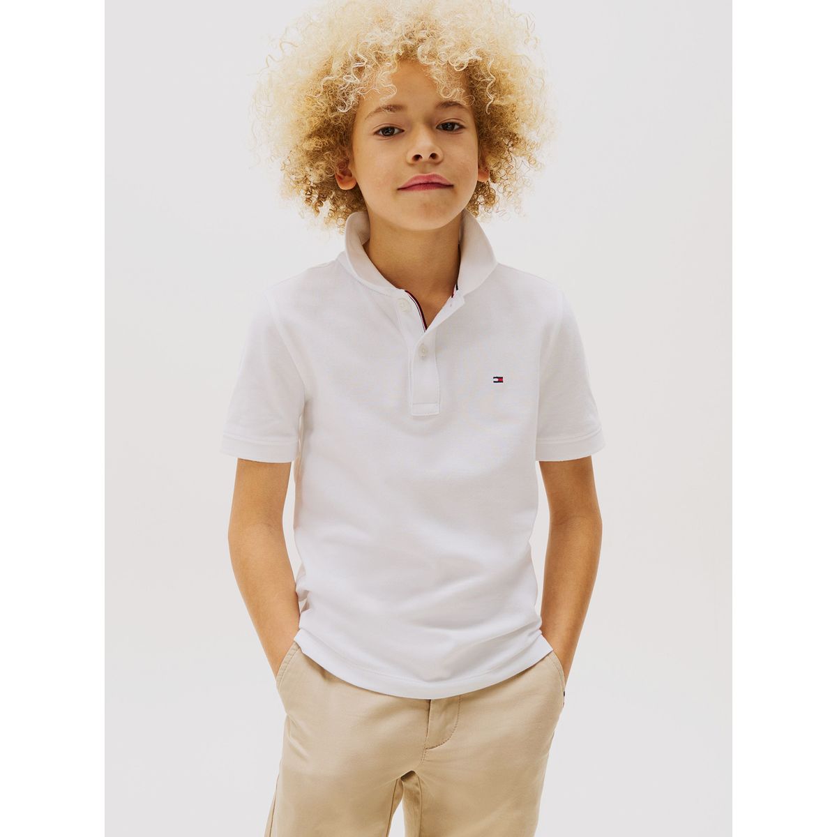 TOMMY HILFIGER - Polo Con Logo Y Corte Regular Essential Blanco Tommy Hilfiger