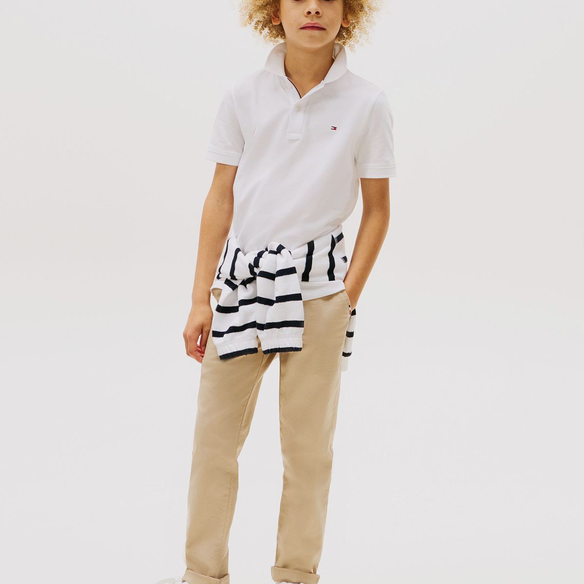 TOMMY HILFIGER - Polo Con Logo Y Corte Regular Essential Blanco Tommy Hilfiger