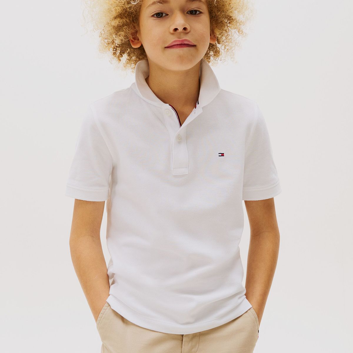 TOMMY HILFIGER - Polo Con Logo Y Corte Regular Essential Blanco Tommy Hilfiger