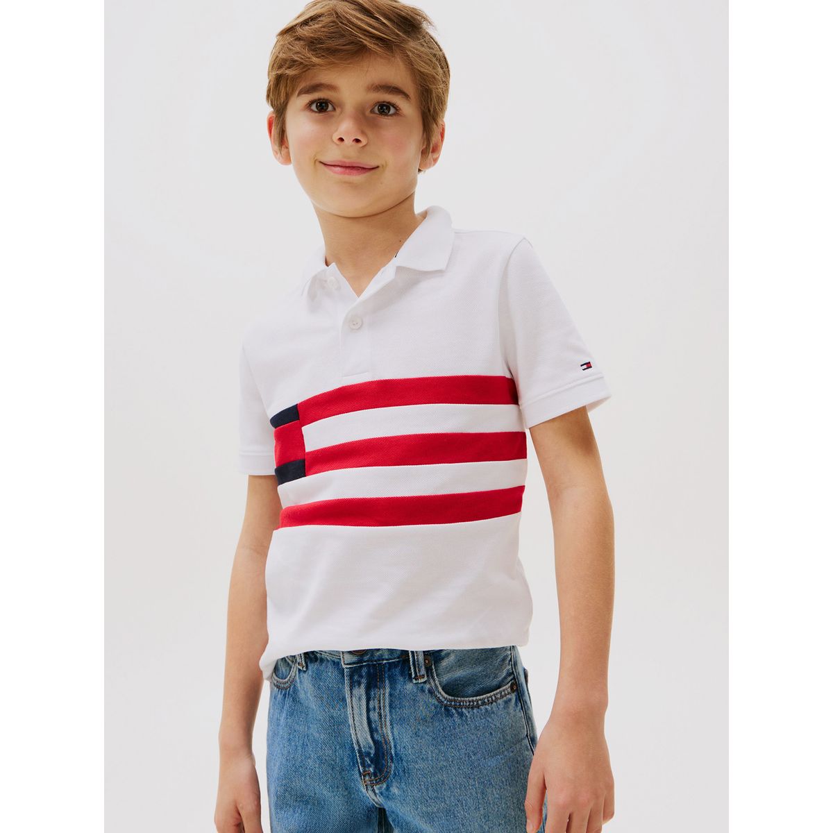 TOMMY HILFIGER - Polo Con Diseño Colorblock Con Logo Blanco Tommy Hilfiger
