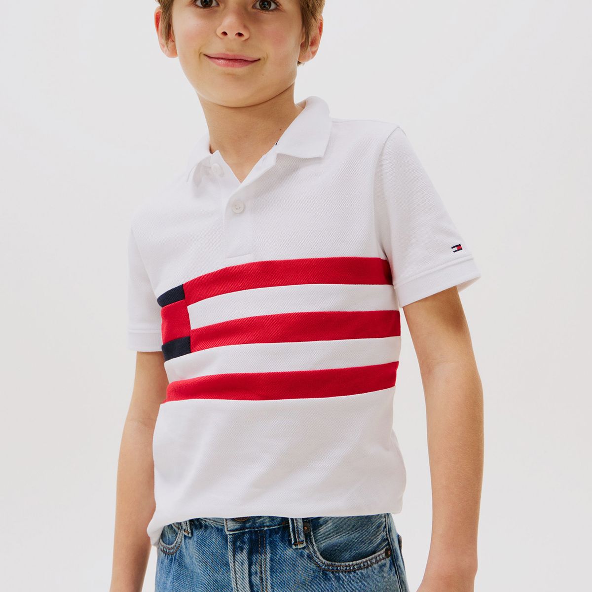 TOMMY HILFIGER - Polo Con Diseño Colorblock Con Logo Blanco Tommy Hilfiger