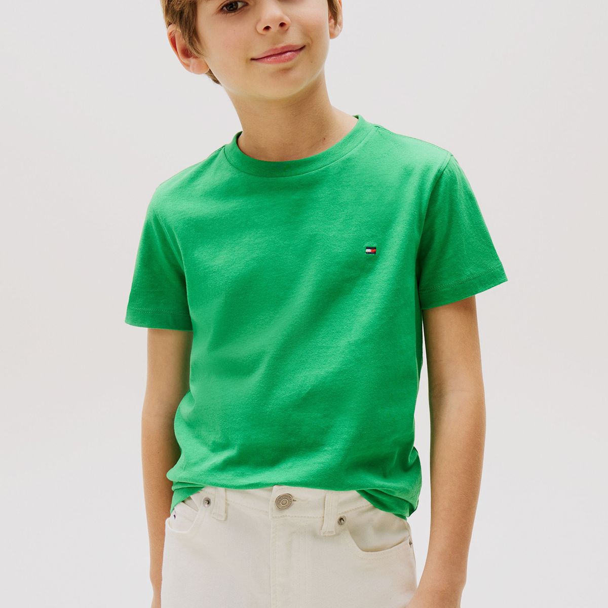 TOMMY HILFIGER - Polera Essential De Cuello Redondo Verde Tommy Hilfiger