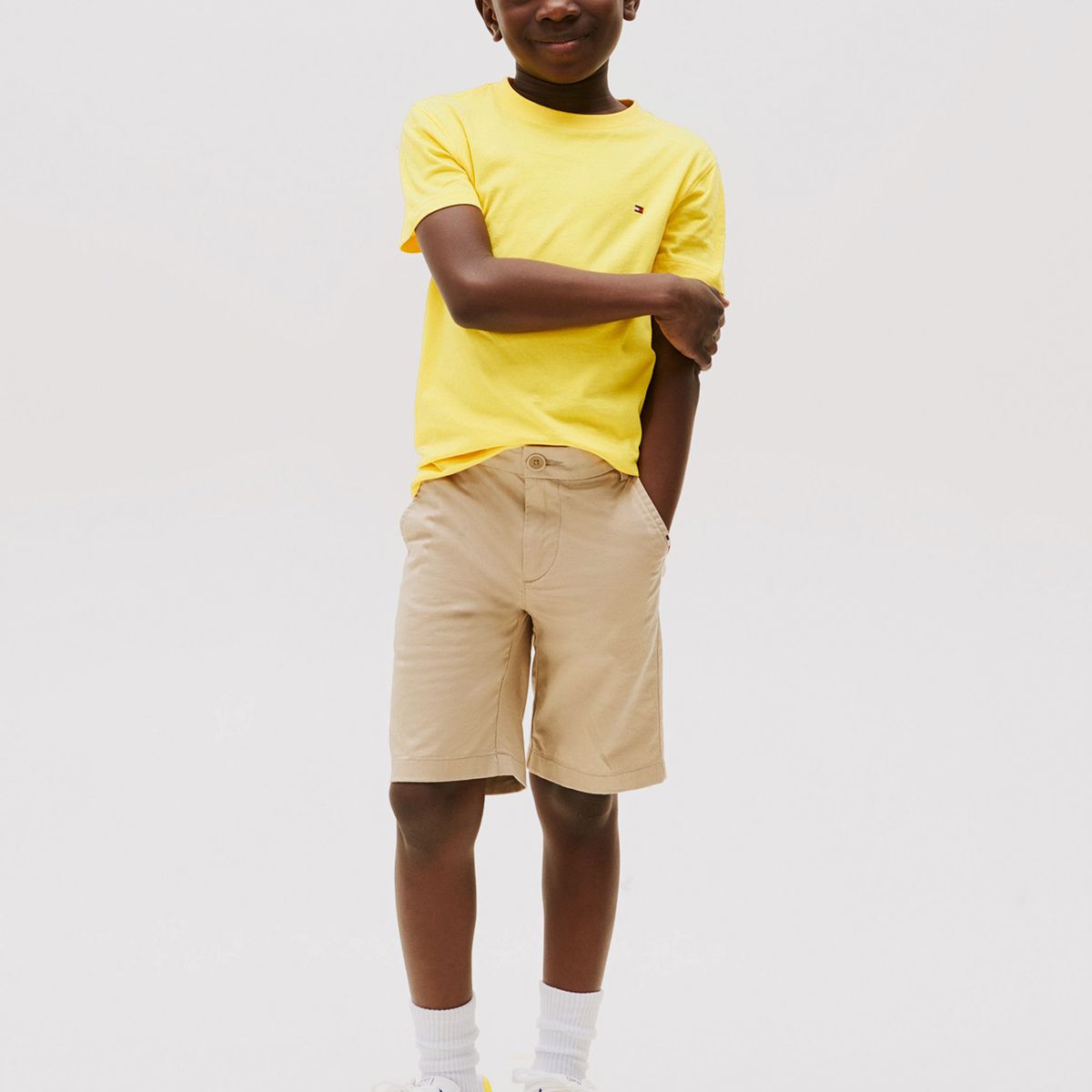 TOMMY HILFIGER - Polera Essential De Cuello Redondo Amarillo Tommy Hilfiger