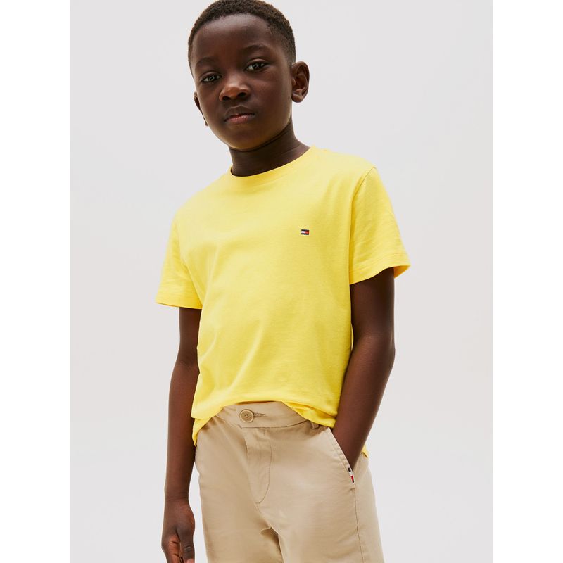 TOMMY HILFIGER - Polera Essential De Cuello Redondo Amarillo Tommy Hilfiger