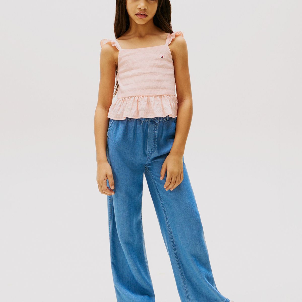 TOMMY HILFIGER - Top Texturizado Con Volantes Rosado Tommy Hilfiger