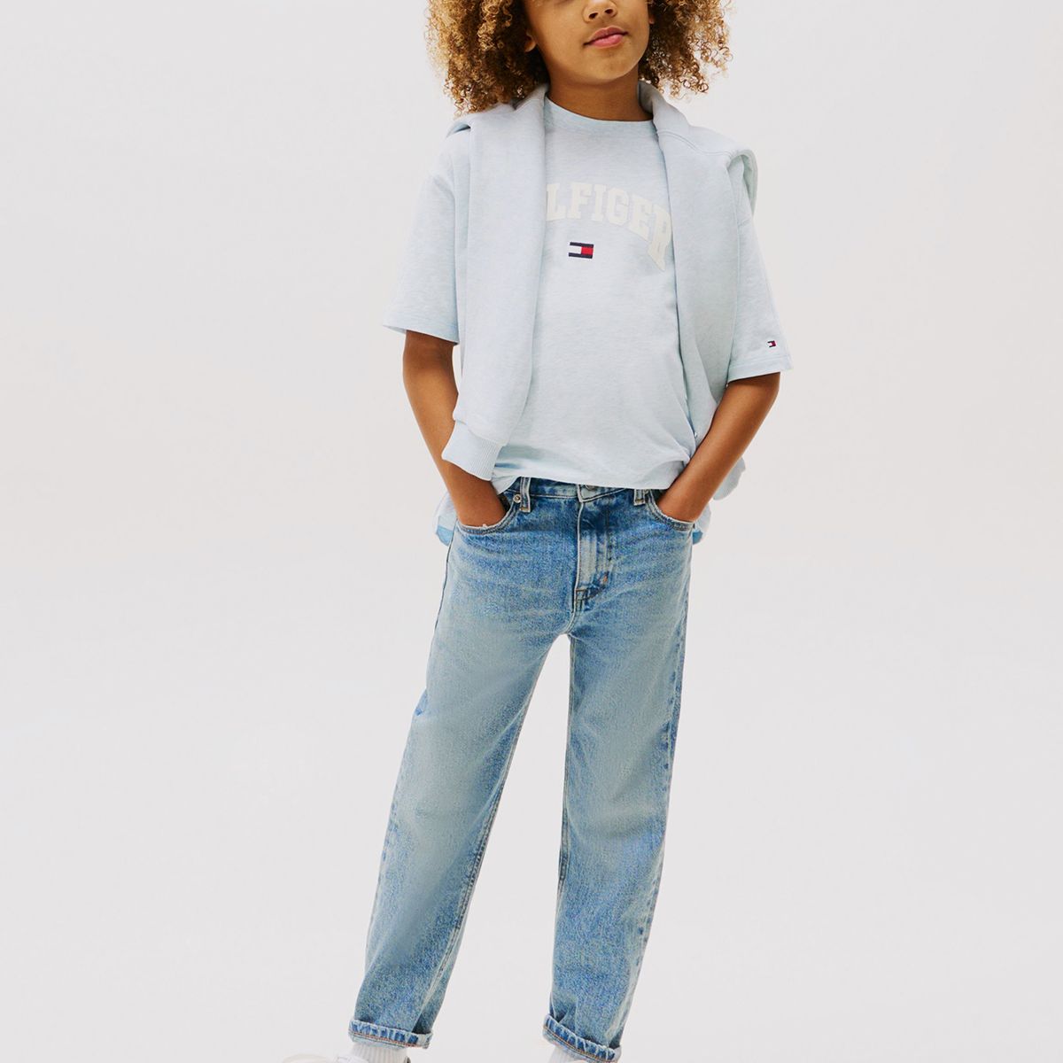 TOMMY HILFIGER - Polera Con Logo Universitario Azul Tommy Hilfiger