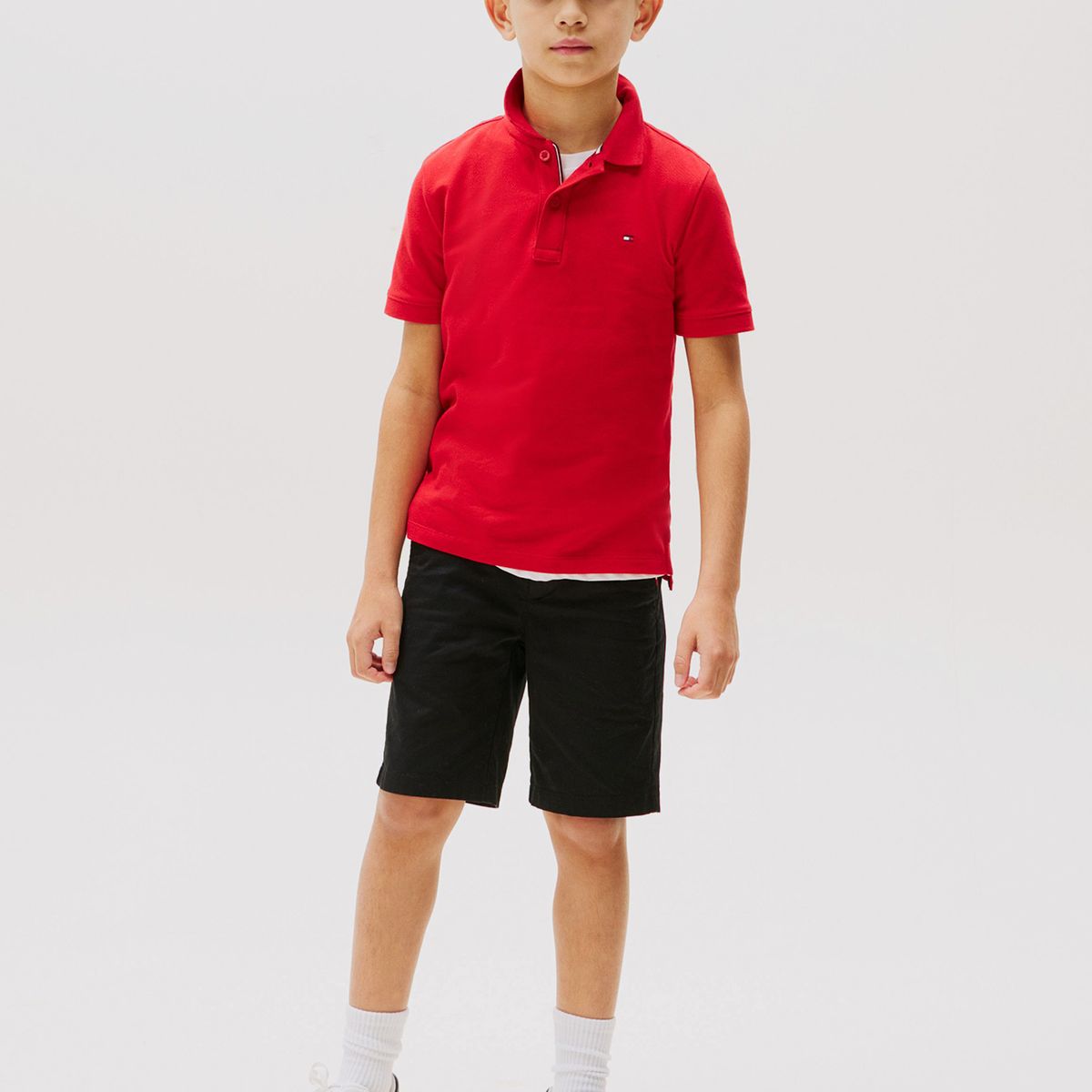 TOMMY HILFIGER - Polo Con Logo Y Corte Regular Essential Rojo Tommy Hilfiger
